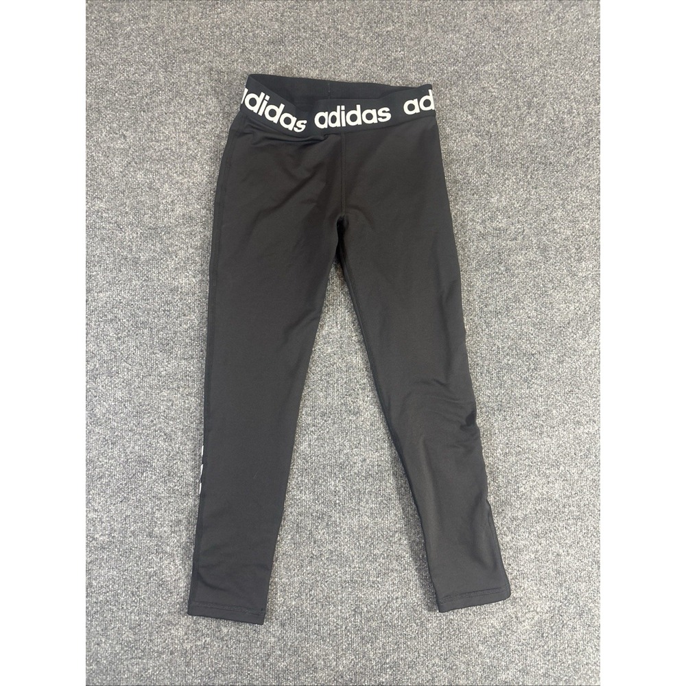 Adidas Climawarm Thermal Leggings Pants Womens Medium Black Elastic Waist